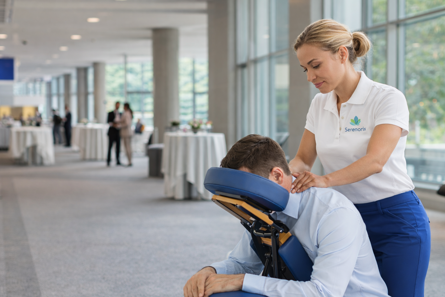 On-site chair massage for events and conferences
